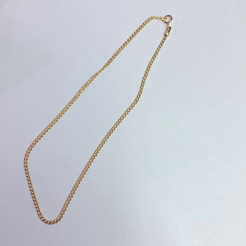 18kt solid yellow gold lightweight anklet, 10” in length